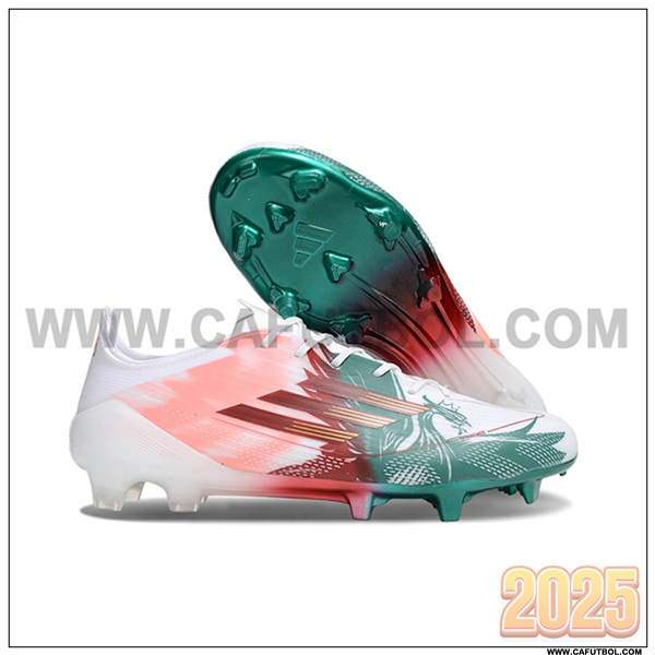 Adidas Botas De Fútbol F50 ELITE FG Blanco/Rojo/Verde/Rosa