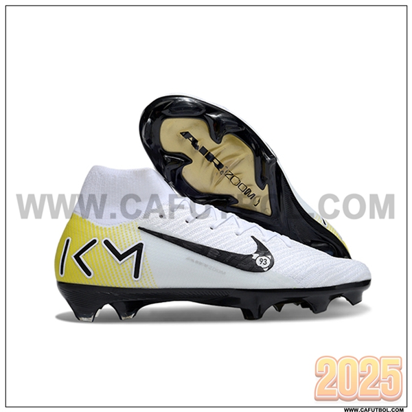 Nike Botas De Fútbol Air Zoom Mercurial Superfly IIX Elite FG Blanco/Negro/Amarillo