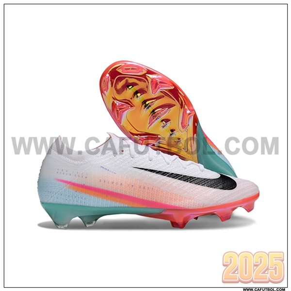 Nike Botas De Fútbol AIR Zoom Mercurial Vapor 16 Elite XXV FG Blanco/Rosa/Azul/Negro
