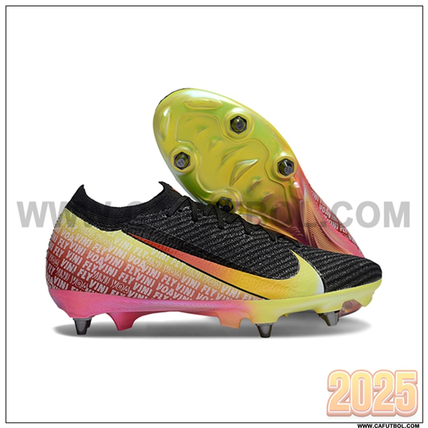 Nike Botas De Fútbol AIR ZOOM MERCURIAL VAPOR XVI ELITE SG-PRO Negro/Amarillo/Rosa