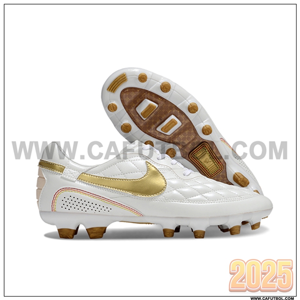 Nike Botas De Fútbol Tiempo Legend R10 Elite FG Blanco/Amarillo