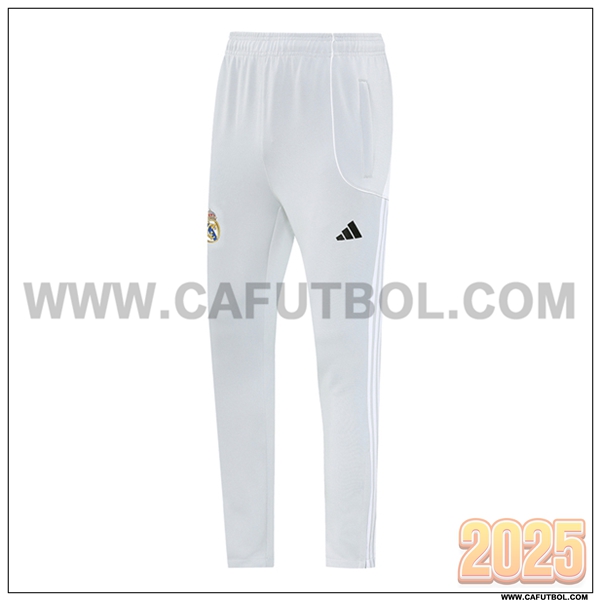 Pantalones Entrenamiento Real Madrid Gris/Blanco 2025 2026 -02