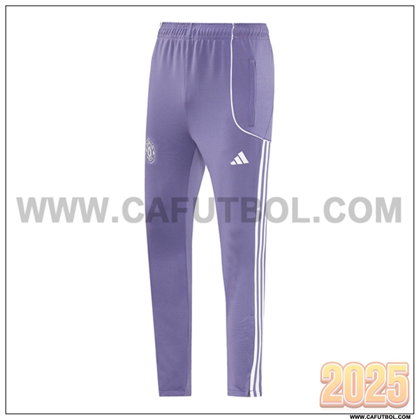 Pantalones Entrenamiento Manchester United Violeta/Blanco 2025 2026