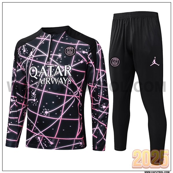 Chandal de Futbol PSG Negro/Rosa 2025 2026