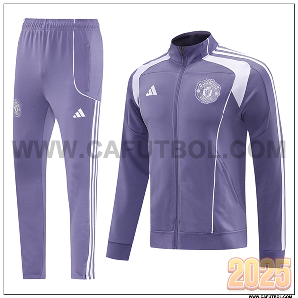 Chandal Chaquetas Futbol Manchester United Violeta/Blanco 2025 2026