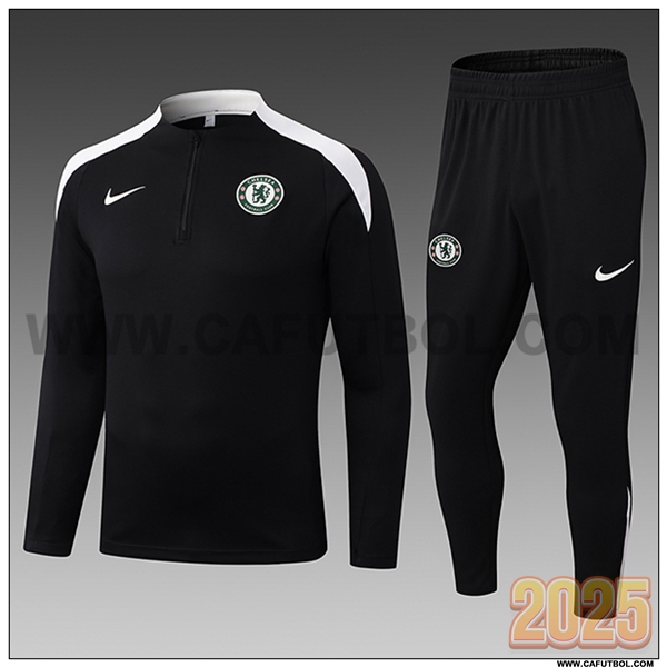 Chandal de Futbol FC Chelsea Ninos Negro/Blanco 2025 2026