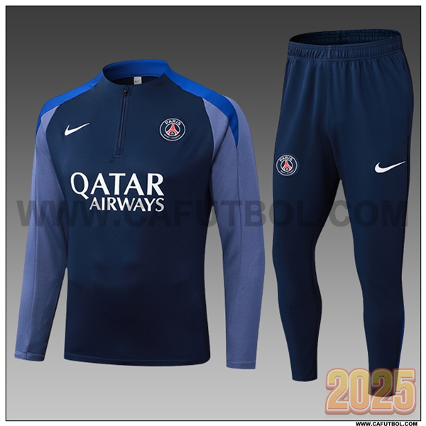 Chandal de Futbol PSG Ninos Azul/Gris 2025 2026