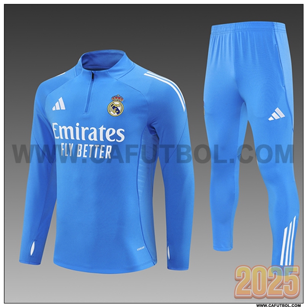 Chandal de Futbol Real Madrid Ninos Azul Claro 2025 2026