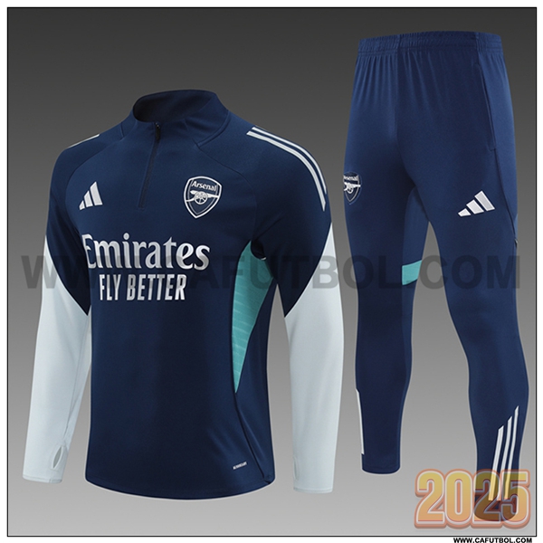 Chandal de Futbol Arsenal Ninos Azul/Gris 2025 2026