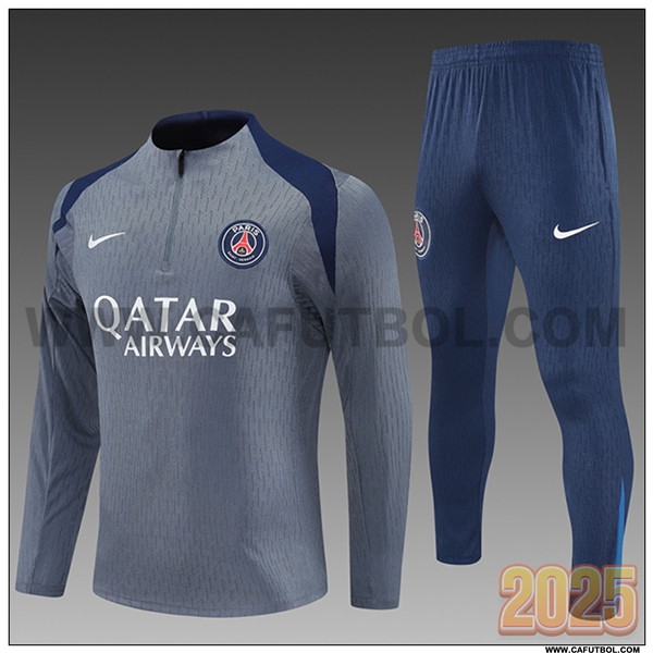 Chandal de Futbol PSG Ninos Gris/Azul 2025 2026