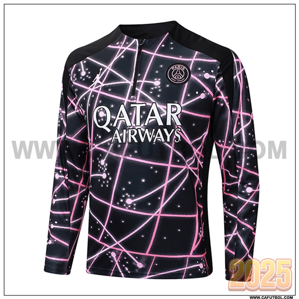 Sudadera Entrenamiento PSG Negro/Rosa 2025 2026