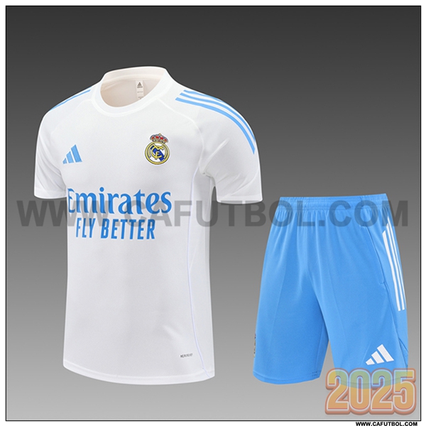 Camiseta Entrenamiento Real Madrid Ninos Blanco/Azul 2025 2026 -02
