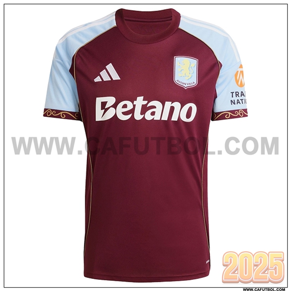 Nuevo Camiseta de Aston Villa Primera Rojo oscuro 2025 2026