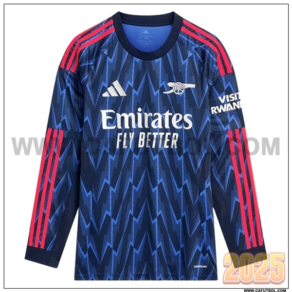 Nuevo Camiseta de Arsenal Segunda Mangas largas Azul/Negro 2025 2026