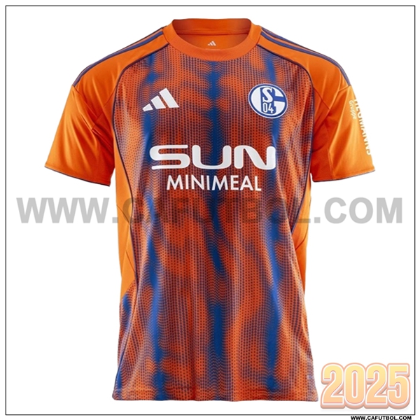 Nuevo Camiseta de Schalke 04 Tercero Naranja/Azul 2025 2026