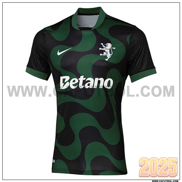 Nuevo Camiseta de Sporting Tercero Verde/Negro 2025 2026