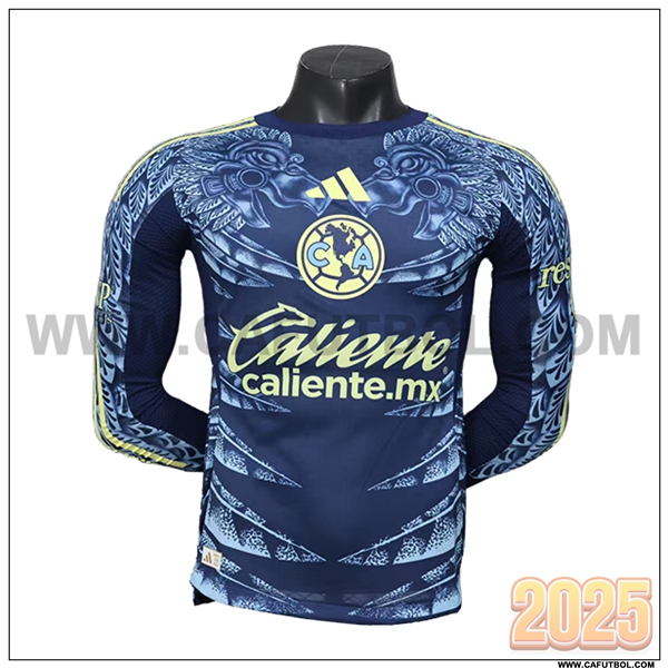 Segunda Camiseta Futbol Club America Mangas largas Azul marina 2025 2026
