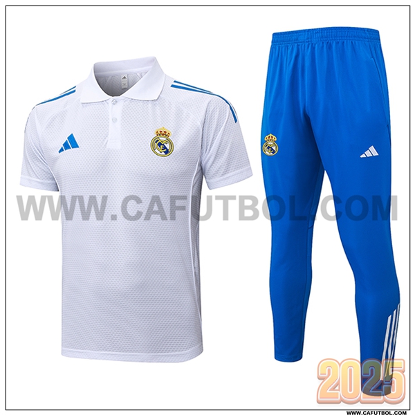 Camiseta Polo Real Madrid Blanco/Azul 2025 2026