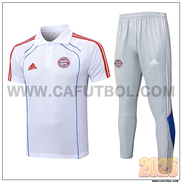 Camiseta Polo Bayern Munich Blanco/Rojo/Azul 2025 2026