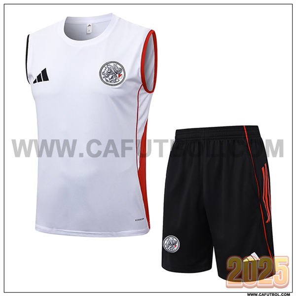 Camiseta Entrenamiento sin mangas Ajax Blanco/Rojo 2025 2026