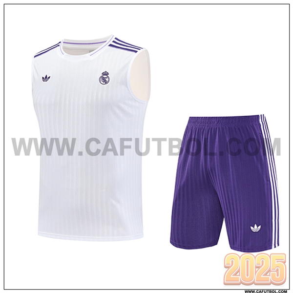 Camiseta Entrenamiento sin mangas Real Madrid Blanco/Violeta 2025 2026
