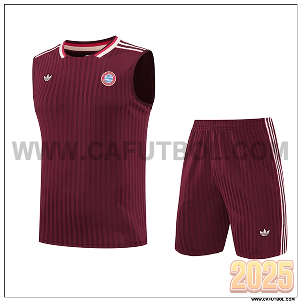 Camiseta Entrenamiento sin mangas Bayern Munich Rojo/Blanco 2025 2026