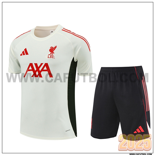 Camiseta Entrenamiento FC Liverpool Beige/Negro/Rojo 2025 2026