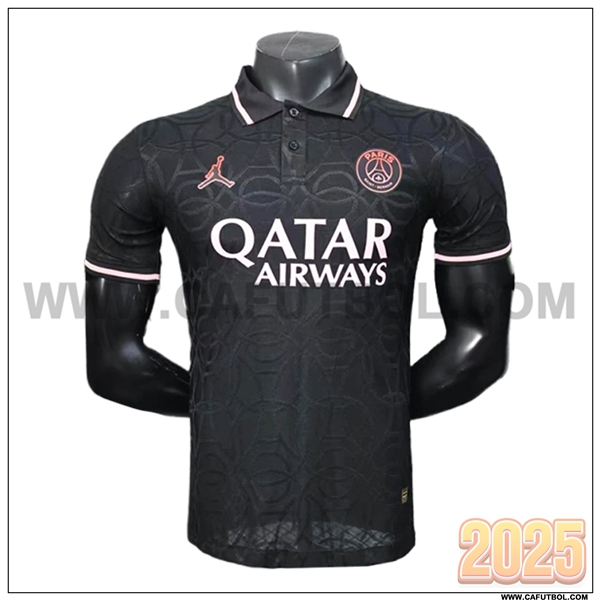 Camiseta Polo PSG Negro/Rosa 2025 2026
