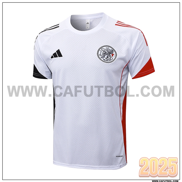 Camiseta Entrenamiento Ajax Blanco/Negro/Rojo 2025 2026