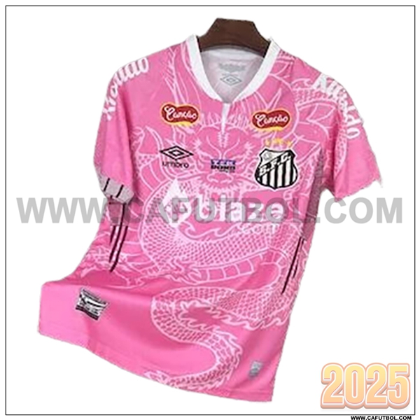 Camiseta Entrenamiento Santos Rosa/Blanco 2025 2026