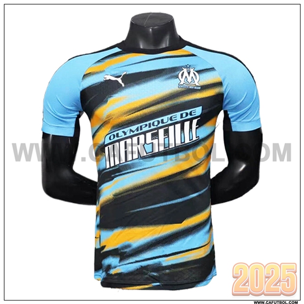Camiseta Entrenamiento Marsella Azul/Negro/Amarillo 2025 2026