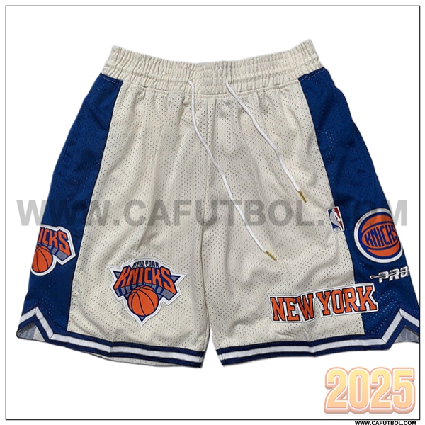 Cortos NBA New York Knicks 2025/26 Beige/Azul/Naranja