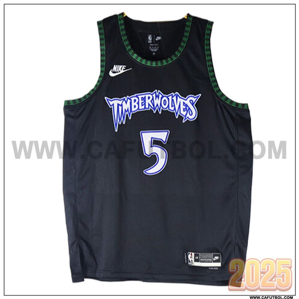 Camisetas NBA Minnesota Timberwolves (EDWARDS #5) 2025/26 Negro/Verde