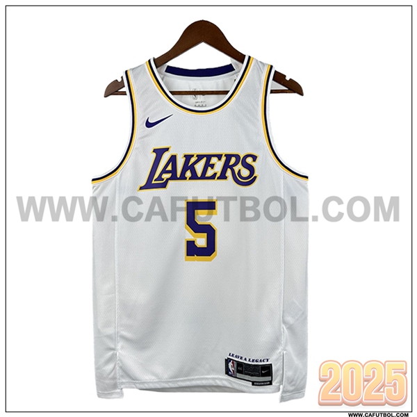 Camisetas NBA Los Angeles Lakers (AYTON #5) 2025/26 Blanco/Violeta/Amarillo