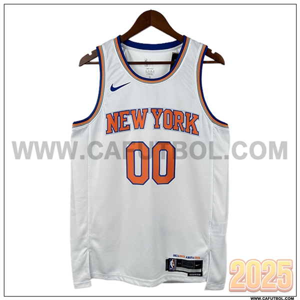 Camisetas NBA New York Knicks (CLARKSON #00) 2025/26 Blanco/Naranja