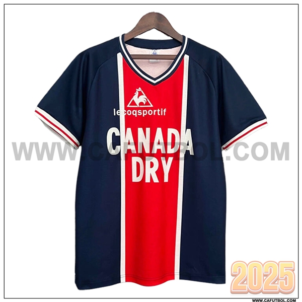 Primera Camiseta de PSG Retro Rojo/Azul 1974