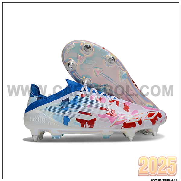 Adidas Botas De Fútbol F50 Elite SG Blanco/Azul/Rosa