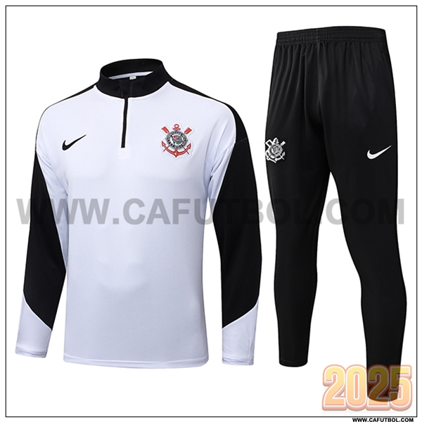Chandal de Futbol Corinthians Blanco/Negro 2025 2026 -02