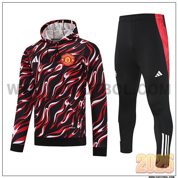 Chaqueta Con Capucha Chandal Manchester United Rojo/Negro/Blanco 2025 2026
