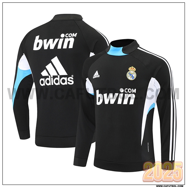 Chandal de Futbol Real Madrid Negro/Blanco/Azul 2025 2026