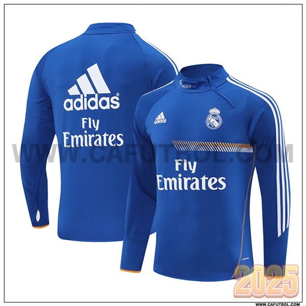 Chandal de Futbol Real Madrid Azul/Blanco/Naranja 2025 2026