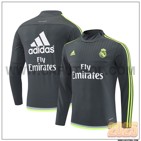 Chandal de Futbol Real Madrid Gris/Verde 2025 2026