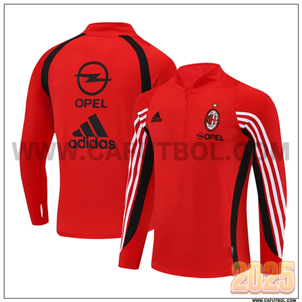 Chandal de Futbol AC Milan Rojo/Negro/Blanco 2025 2026