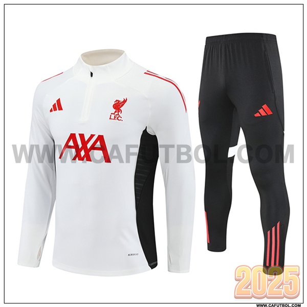Chandal de Futbol FC Liverpool Beige/Negro/Rojo 2025 2026