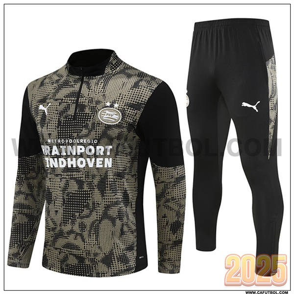 Chandal de Futbol PSV Eindhoven Marrón/Negro 2025 2026