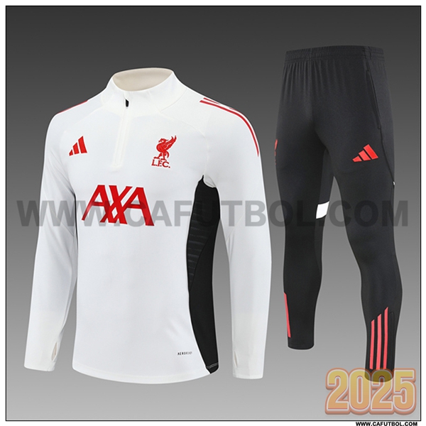 Chandal de Futbol FC Liverpool Ninos Beige/Negro/Rojo 2025 2026