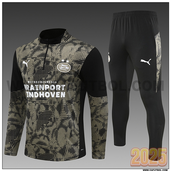 Chandal de Futbol PSV Eindhoven Ninos Marrón/Negro 2025 2026