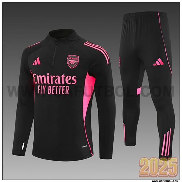 Chandal de Futbol Arsenal Ninos Negro/Rosa 2025 2026