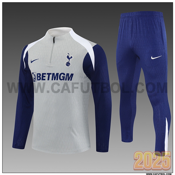 Chandal de Futbol Tottenham Hotspur Ninos Gris/Azul/Blanco 2025 2026