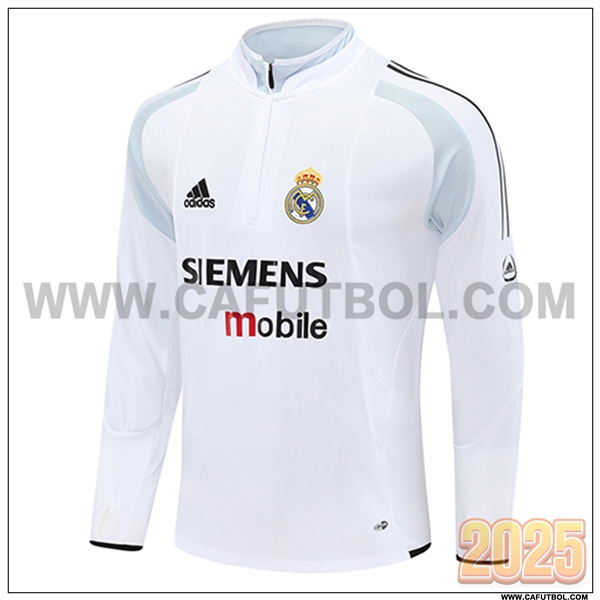 Sudadera Entrenamiento Real Madrid Blanco/Negro/Gris 2025 2026